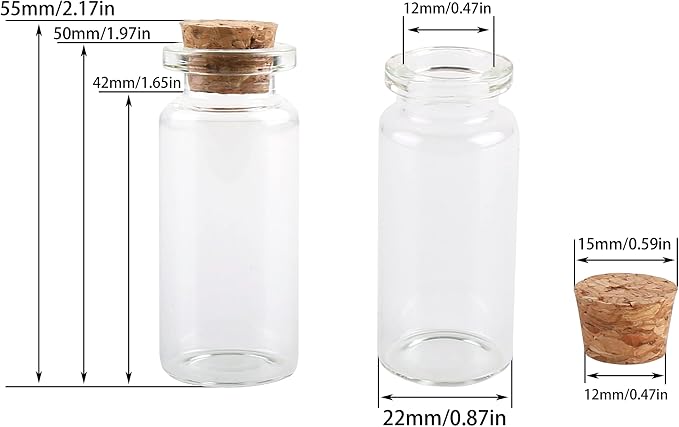 MaxMau 25pcs Small Glass Bottles