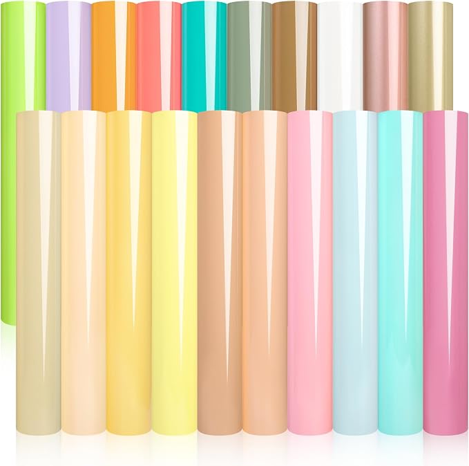 WRAPXPERT Pastel HTV 20 Packs Heat Transfer Vinyl Bundle, Boho Color Iron on