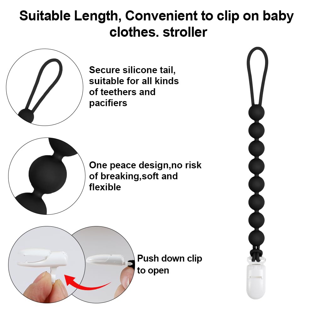 Baby Food Grade Silicone Carrier Vehicle Teether Toy with Pacifier Clip Holder,Teething Toys Gift Set for 3 Months+ Boys and Girls,Freezer Safe,BPA Free. (Police Car)