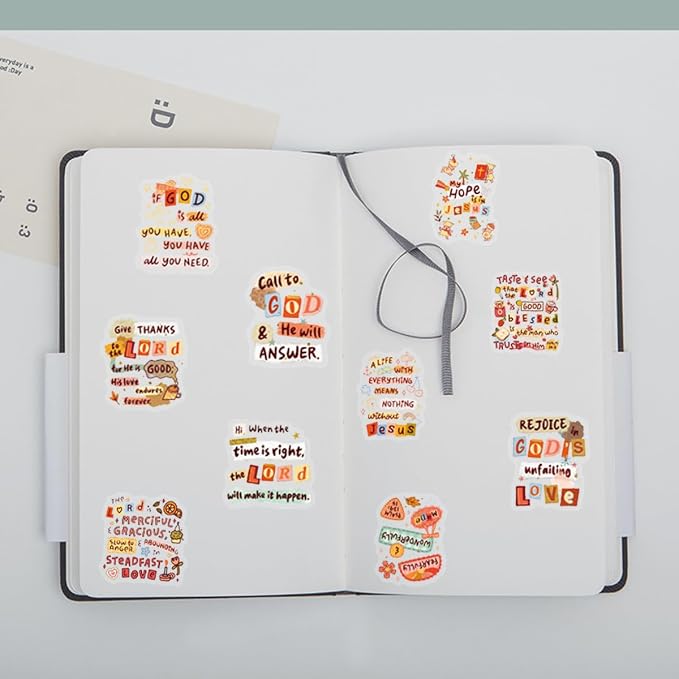 50 PCS Bible Verse Stickers for Scrapbooking Journaling Junk Journal Scrapbook