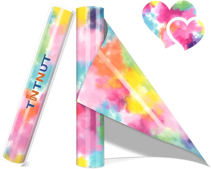 Tintnut Tie Dye Permanent Vinyl Roll 12 in x 5ft Easter Adhesive Vinyl | Clouds