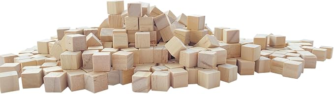 MUXGOA 500 Pcs Unfinished Wood Cubes, 1 cm Wooden Blocks