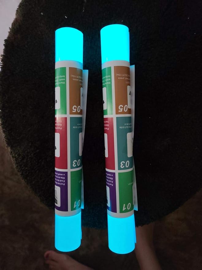 guangyintong Glow in The Dark Heat Transfer Vinyl Rolls, PU Elastic HTV Vinyl