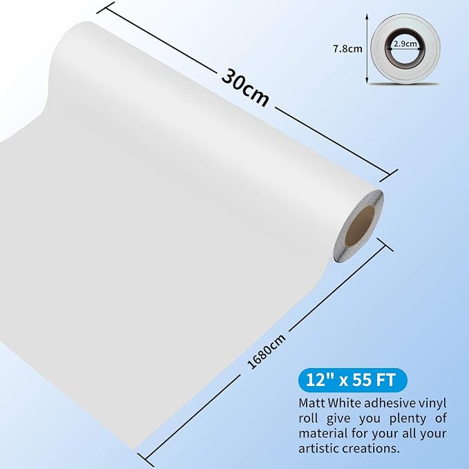 Prime Vinyl Permanent Vinyl- Glossy White Adhesive Vinyl