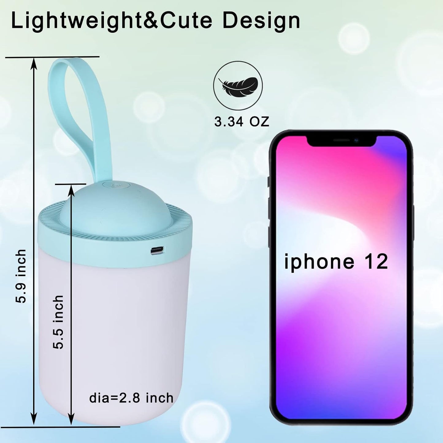 Kids Lantern Night Light,STARTOGO Portable Lamp Battery Powered,3000K Eye-Caring Warm Light,Stepless Dimmable,Rechargeable LED Tent Lantern,Perfect as Nursery Night Lights,Kids Camping Lantern.Blue
