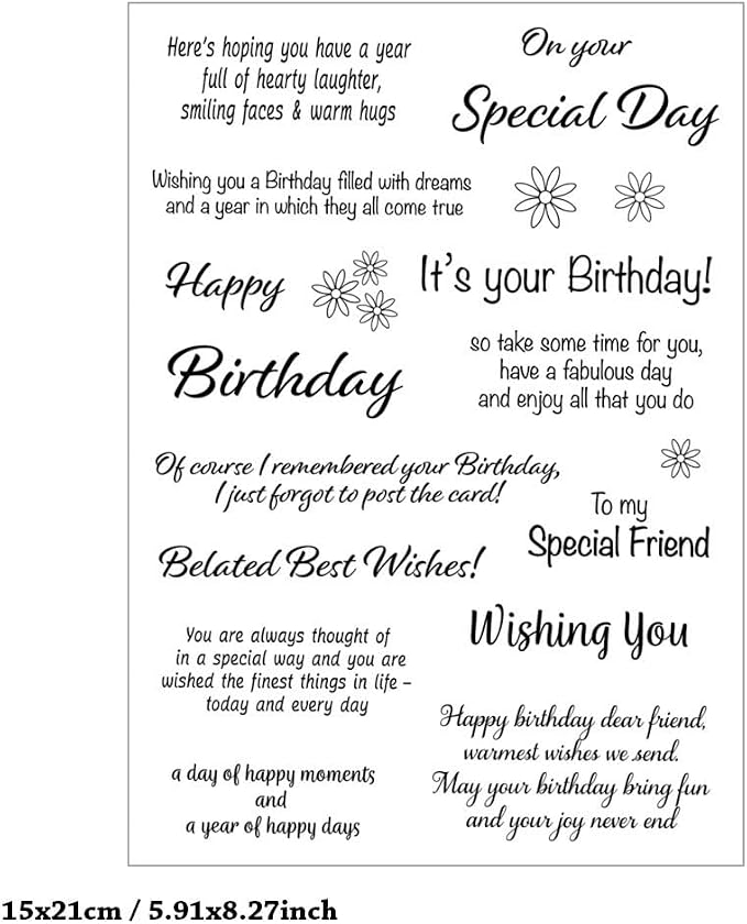 Special Day Blessing Words Clear Stamps Silicone Stamp Cards