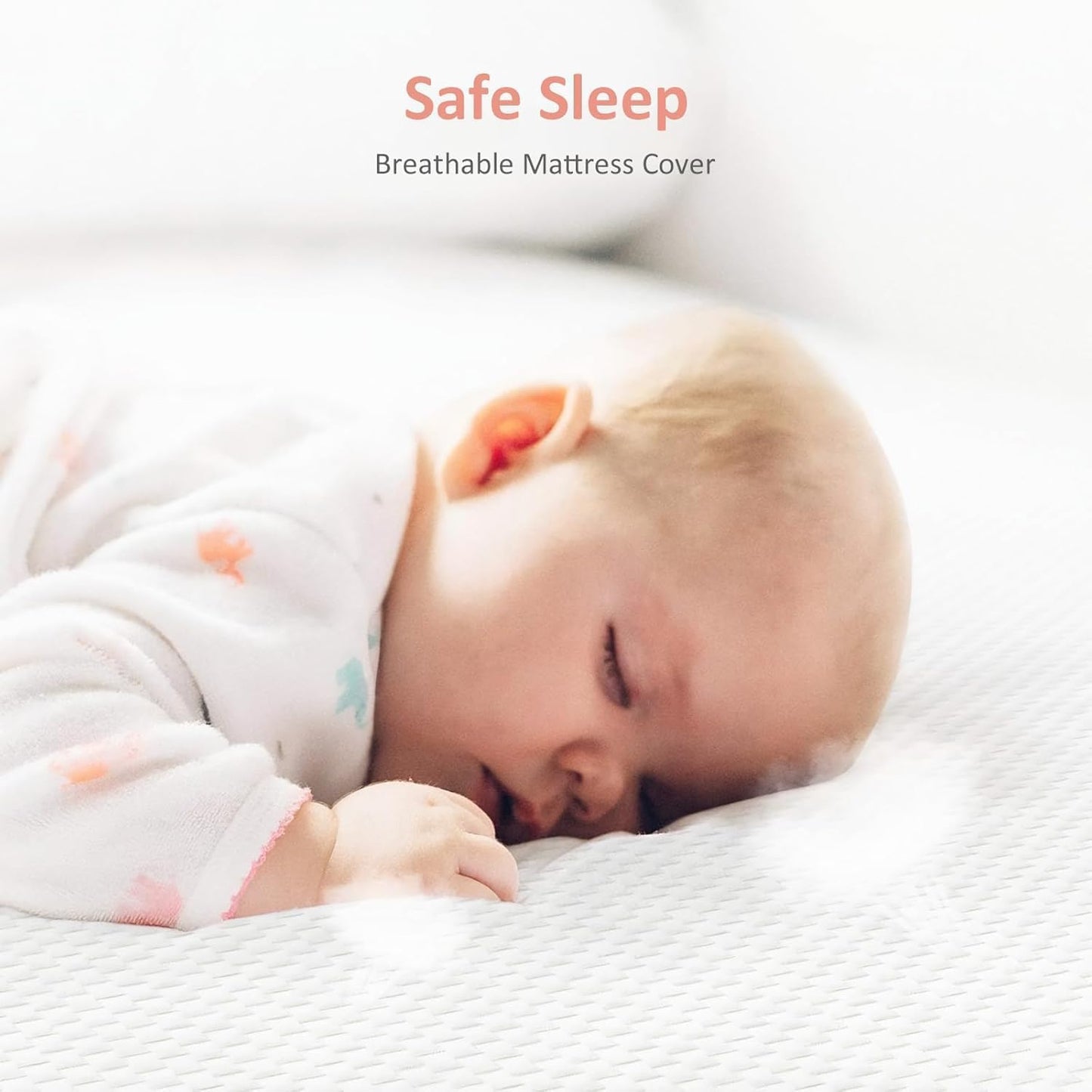 Mini Crib Mattress, 38x24X4 Inch Dual Sided Comfort Gel Memory Foam, Breathable Premium Baby Mattress for Mini and Portable Cribs w/Removable Outer Cover - White&Pink