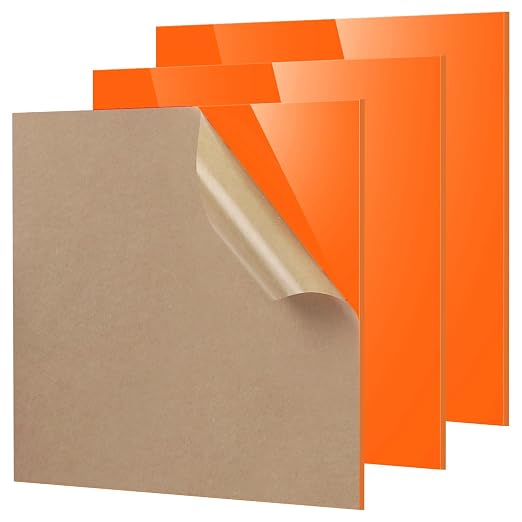 Adrattnay Orange Acrylic Sheets, 1/8 Thick