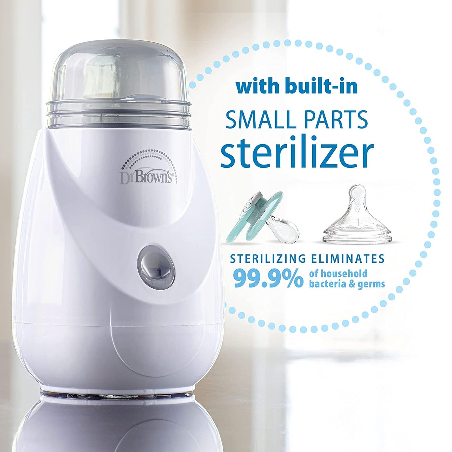 Dr. Brown’s Insta-Feed Bottle Warmer and Sterilizer with Anti-Colic Options+ Narrow Baby Bottles 8 oz/2500 mL, with Level 1 Slow Flow Nipple, 4 Pack, Pink Floral, 0m+