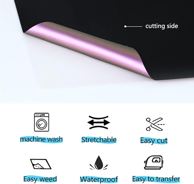 guangyintong Chameleon Heat Transfer Vinyl HTV Rolls, Changing Color HTV Vinyl