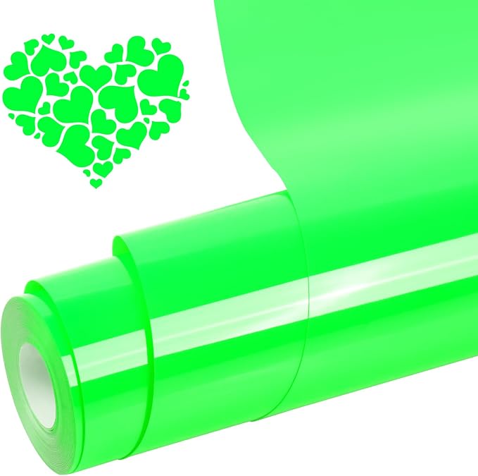 PU Heat Transfer Vinyl Fluorescent Green, 12Inches×20FT Iron on