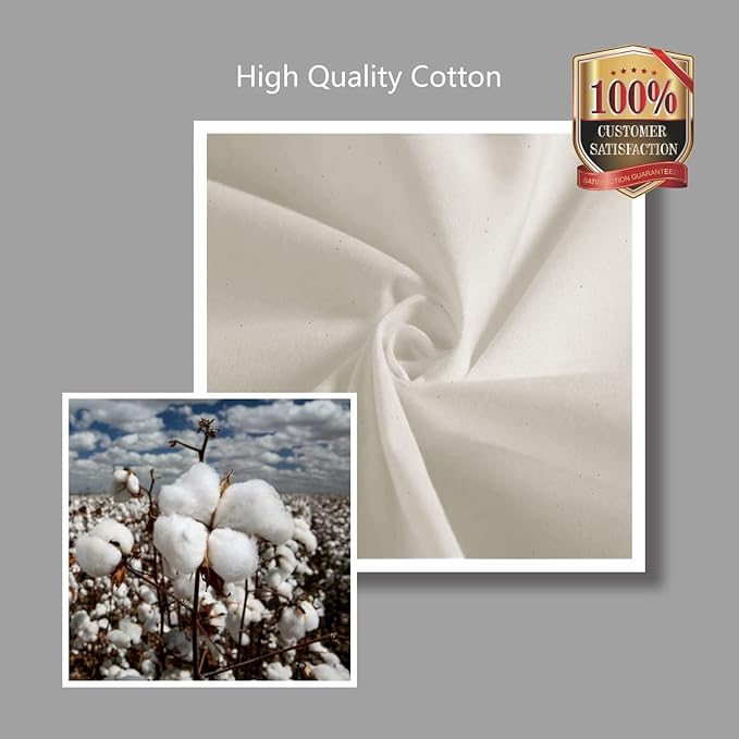 TOPDesign 6-Pack Super Strong Large 12oz Cotton Canvas Tote Bags, Reusable