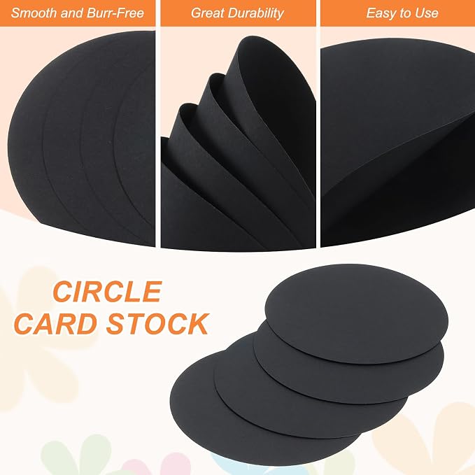 MECCANIXITY 24 Pcs Circle Card Stock, 5.9 Inch Round Cutouts Paper Thick