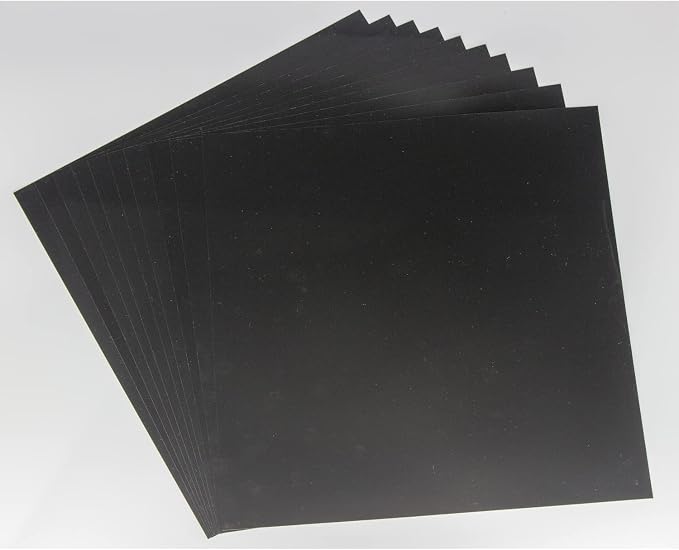 Opaque Black Plastic Sheets, 7.5mil 12” X 12” Craft PET Film, PET Stencil
