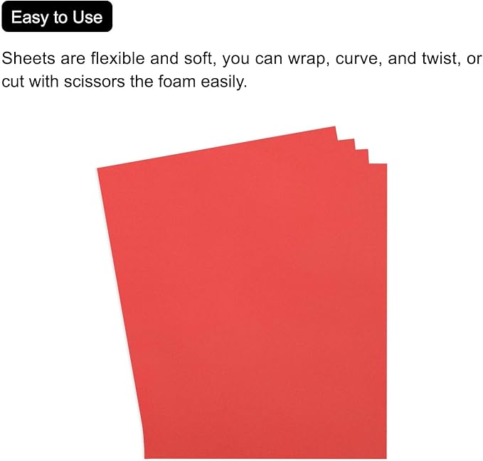 MECCANIXITY EVA Foam Sheets Red 35.4 Inch x 19.7 Inch 2mm Thick Crafts Foam