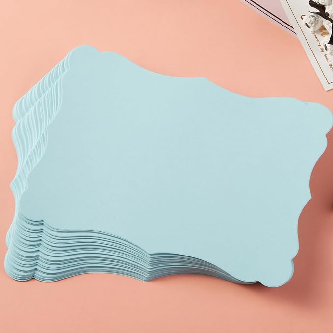 50 Pack Blank Kraft Greeting Cards, Light Blue, 4x6IN | Thick Cardstock Paper