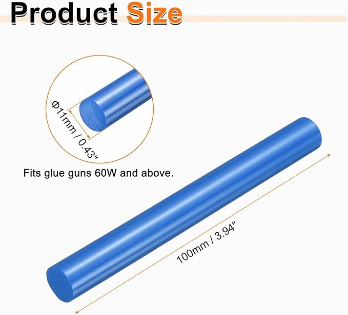 HARFINGTON 10pcs Hot Glue Sticks 0.43" Dia x 3.94" Long EVA Mini Hot Melt