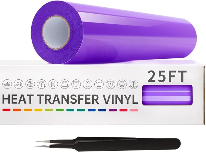 VinylRus Heat Transfer Vinyl-12” x 25FT Iron on Vinyl Roll