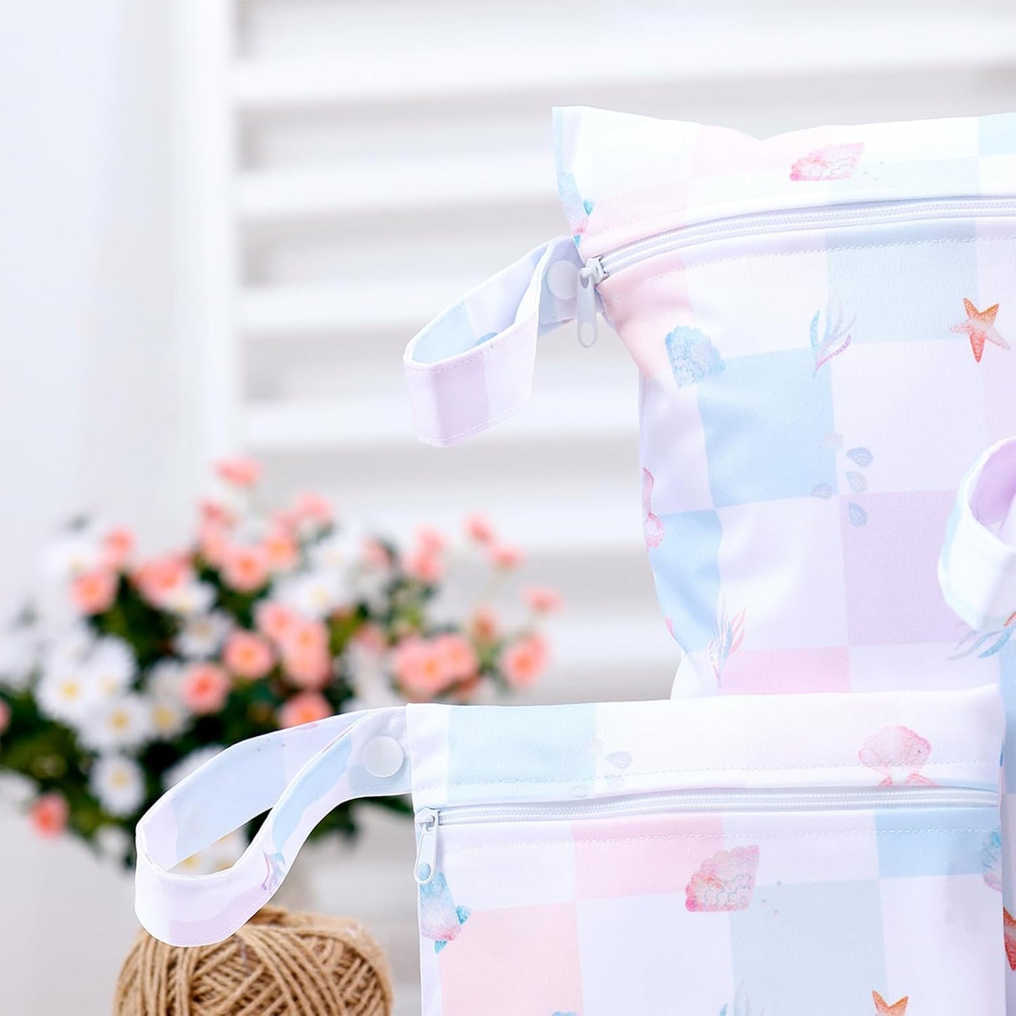 Happy Flute 3 Set Wet Bag Storage Bag Zipper Waterproof Washable Travel Bags, Beach, Pool, Gym Bag for Cloth Diaper, Swimsuits & Wet Clothes (SMT083-EF712)