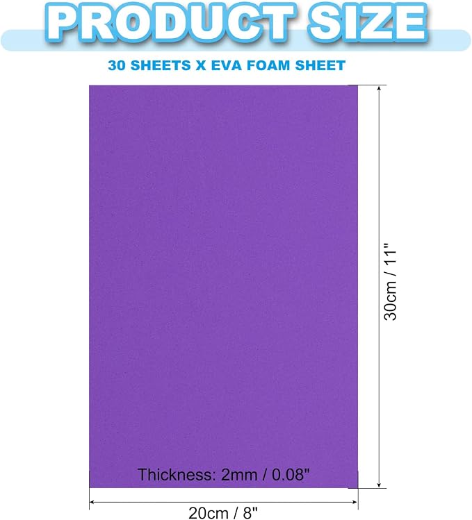 PATIKIL 30 Pack EVA Foam Sheets, Dark Purple