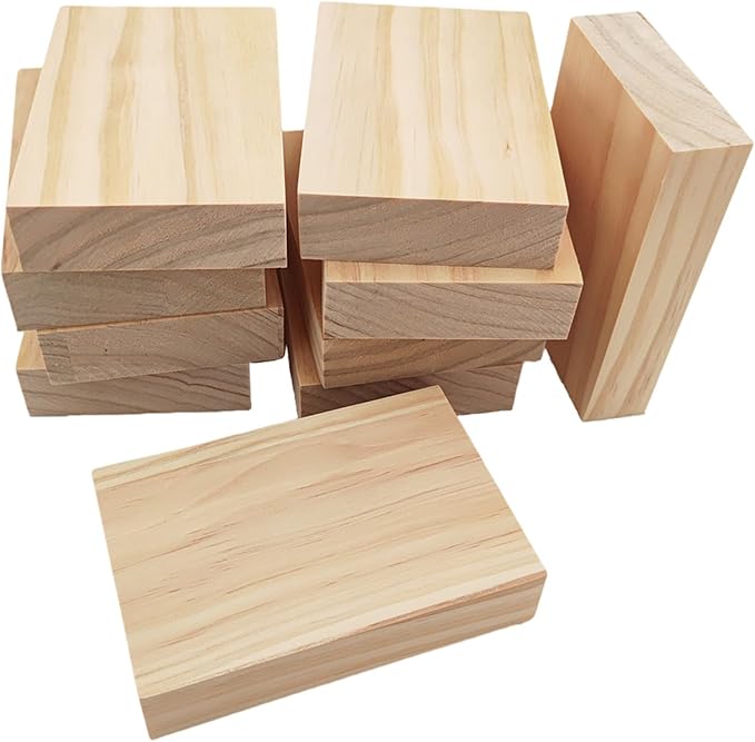 10PCS Rectangle Wood Boards Unfinished Wood Blocks
