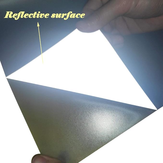 FUNKAKA Heat Transfer Vinyl Reflective Light Gray HTV Roll, Reflective HTV Vinyl