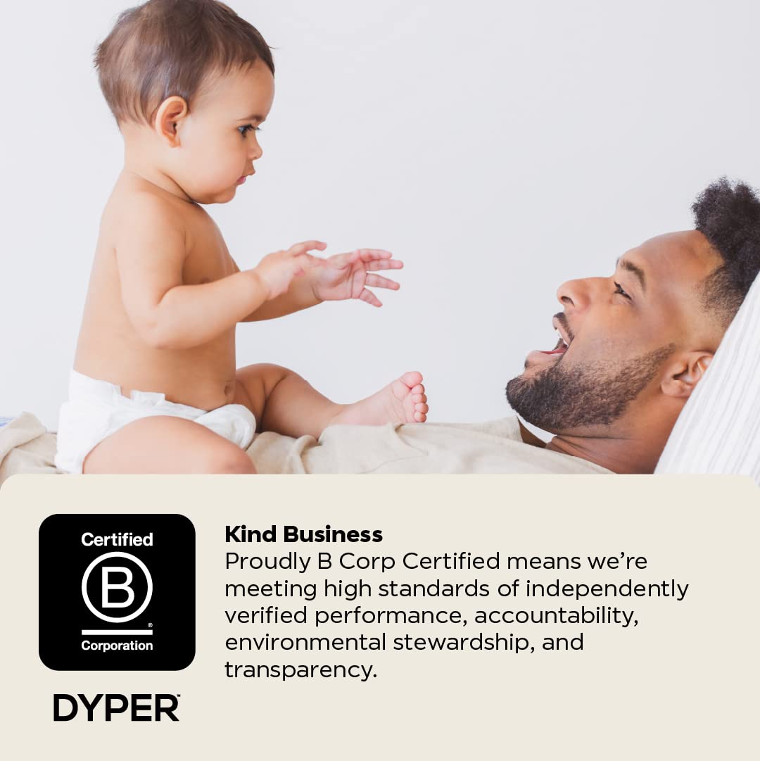 DYPER Viscose from Bamboo Baby Diapers Size 5 + Wipes | Skin-Friendly Ingredients | Cloth Alternative | Day & Overnight | Made with Plant-Based Materials | Hypoallergenic for Sensitive Skin, Unscented