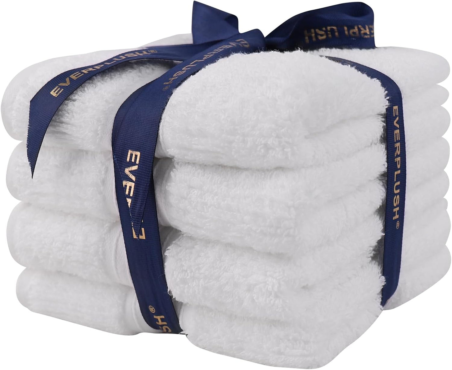 Everplush Youth Style Hand Towel 4-Piece Combo - Cotton Combined with Microfiber, Strong Absorption, Soft, Fluffy, Skin-Close Cotton, Durable, Various Sizes, Versatile