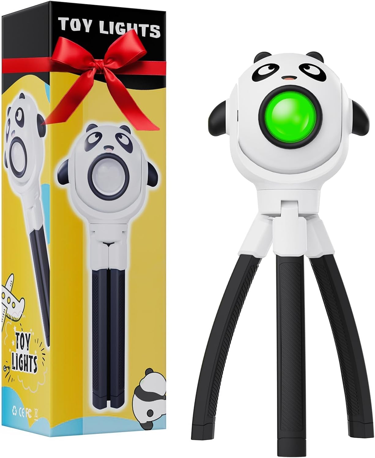 TOLYS Panda Kids Flashlight – Rechargeable LED Torch with 8 Color Modes, USB-C, Fun Flashlight for Boys & Girls, Perfect for Parties, Camping & Outdoor Adventures