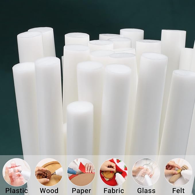 Manarty White Hot Glue Sticks Full Size, Adhesive Hot Melt Gluing Sticks