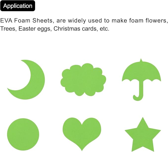 MECCANIXITY EVA Foam Sheets Green 19.7 Inch x 17.7 Inch 0.8mm Thick Crafts Foam