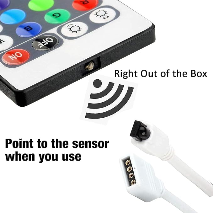 44 Key RGB LED Strip Light Remote Controller, IR Remote Controller Replacement for SMD 5050 3528 2835 RGB LED Light Strip Lights (2 Pack)