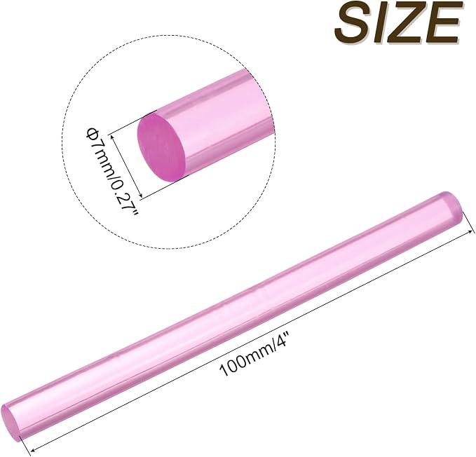 uxcell Mini Hot Glue Sticks for Glue Gun 7mm x 100mm Transparent Purple 12pcs