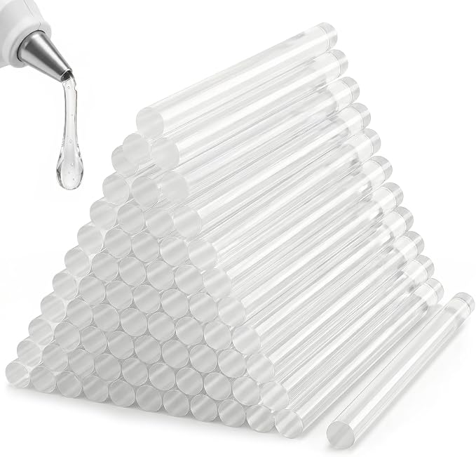 KISEER 100 Pack Clear 0.43 x 4 Inch Full Size Hot Glue Sticks Universal Fit