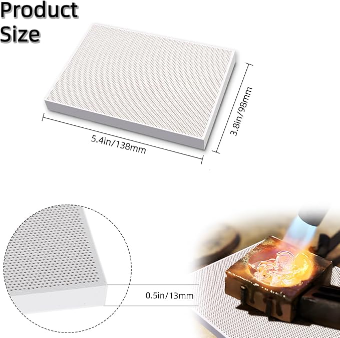 A square honeycomb ceramic welding plate Jewelry welding block Ceramic welding plate Welding parts, jewelry making, smelting and casting tools and more.