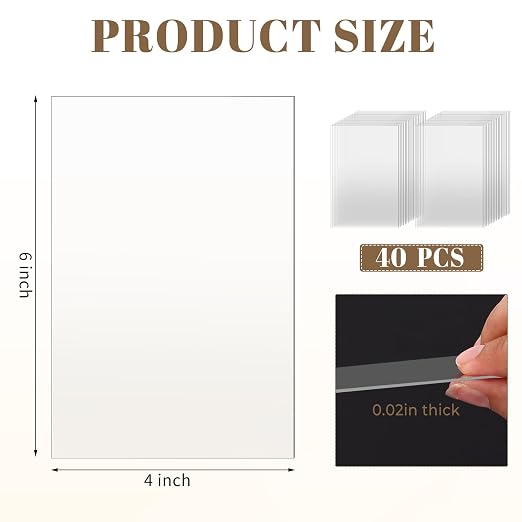 TKOnline 40 PCS Plexiglass Sheets, Invitations, Poster Frames Plastic Board