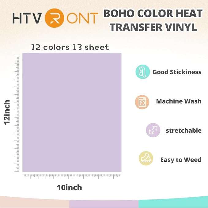 HTVRONT Pastel Heat Transfer Vinyl Boho Color