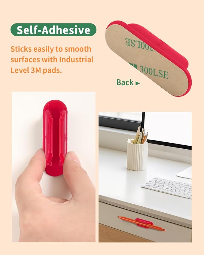 Tiizze Adhesive Pencil Holders for Desk Set of 10