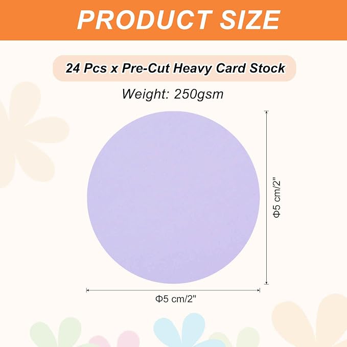 MECCANIXITY 24 Pcs Circle Card Stock, 2 Inch Round Cutouts Paper Thick