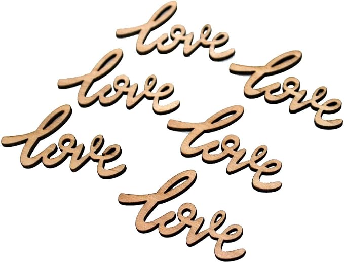 30pcs Little Love Wood Crafts DIY Cutout Wooden Slices Embellishments