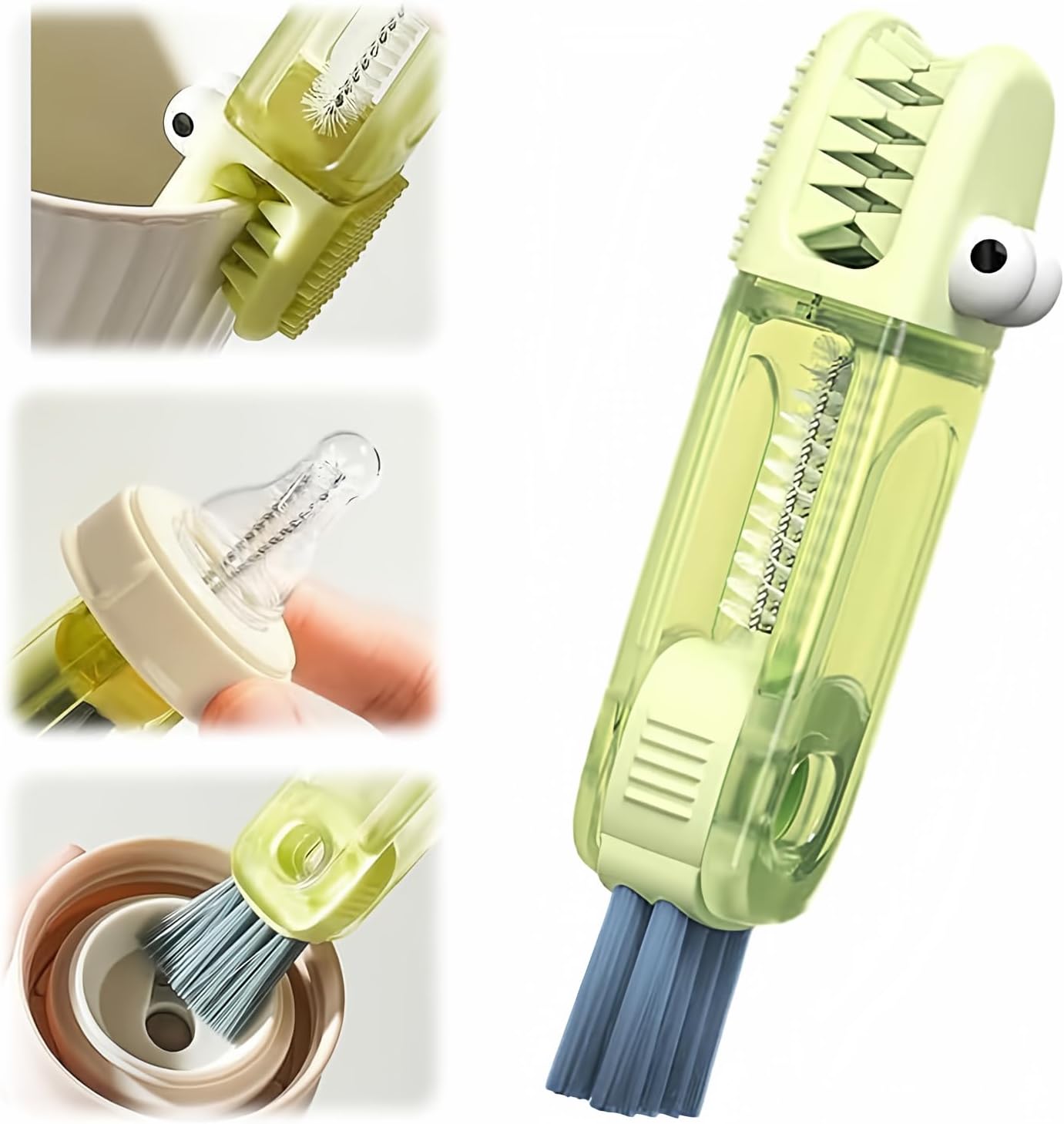 3 in 1 Multifunctional Cup Lid Cleaner with Brush(A) - New Crevice Cleaning Brush Set for Baby Bottle Gap Tight Spaces