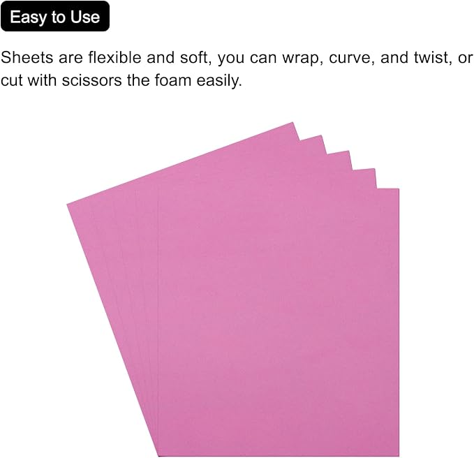MECCANIXITY EVA Foam Sheets Rose Red 19.7 Inch x 19.3 Inch 1mm Thick Crafts