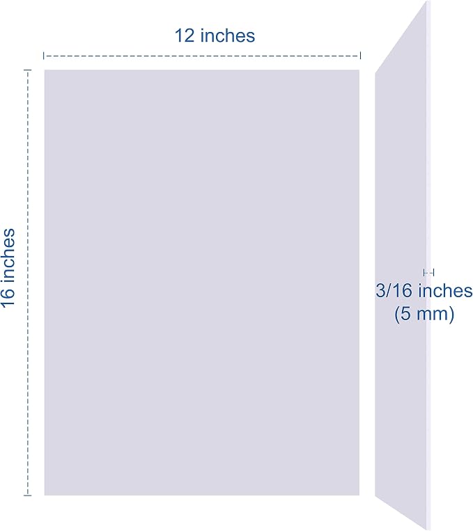 Foam Board 12 x 16 x 3/16", Foam Core Board Sheets, Acid Free Foamboard