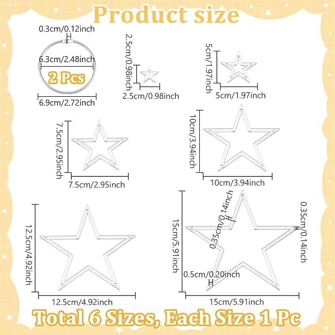 NBEADS 6Pcs Acrylic Quilting Templates Set