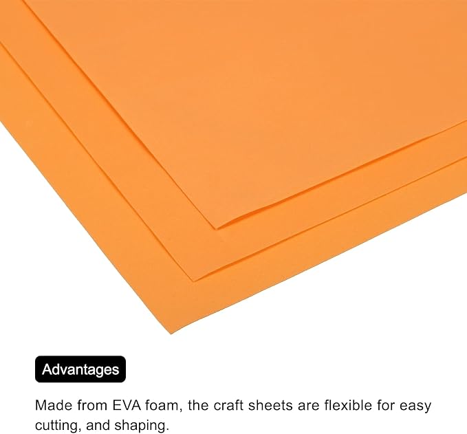 MECCANIXITY EVA Foam Sheets Orange 19.7 Inch x 17.7 Inch 0.8mm Thick Crafts