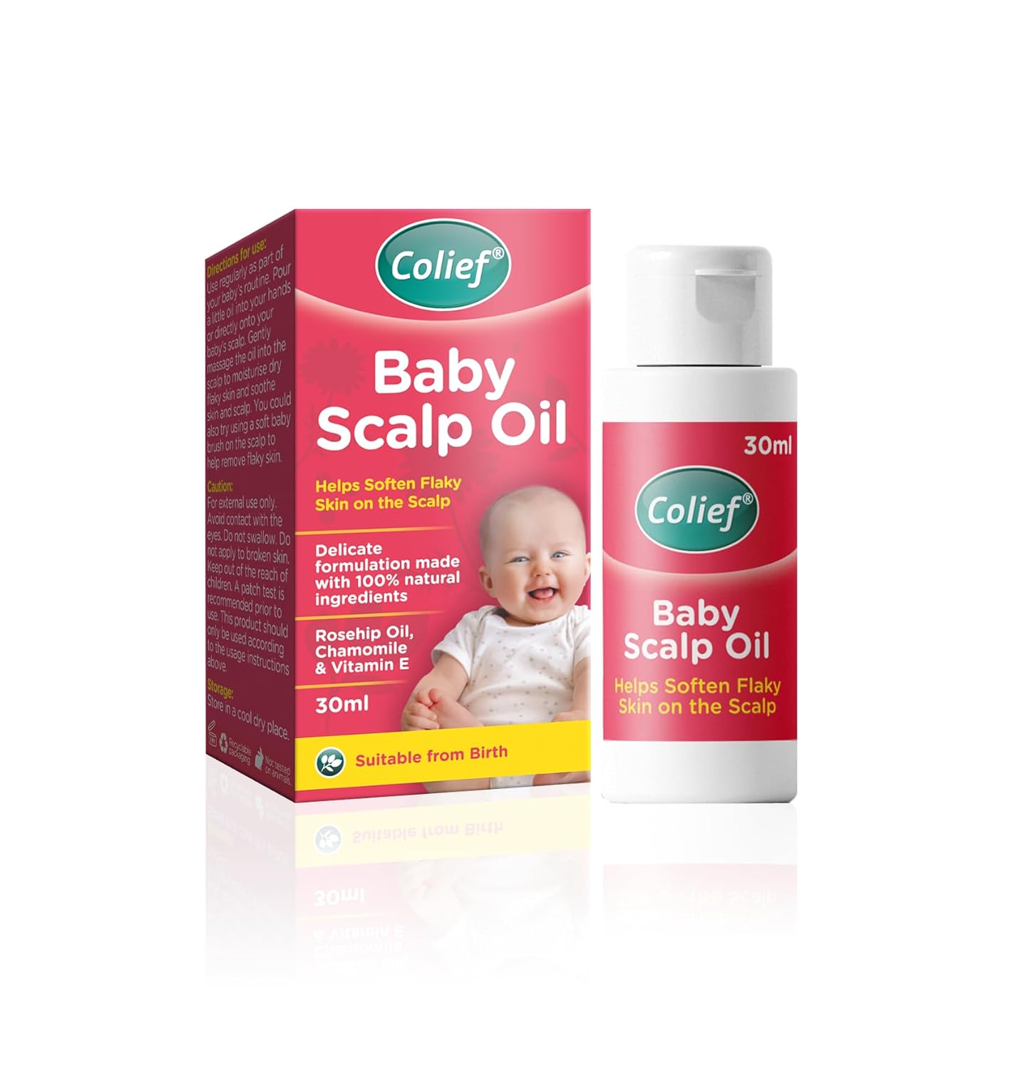 Colief Baby Scalp Oil | Soothing Moisturizing Oil for Babies Scalp and Skin | Preventative of Itchy, Flaky, Dry, Damaged Skin on Infants | With Rosehip Oil, Chamomile and Vitamin E | 1.01 Fl. Oz