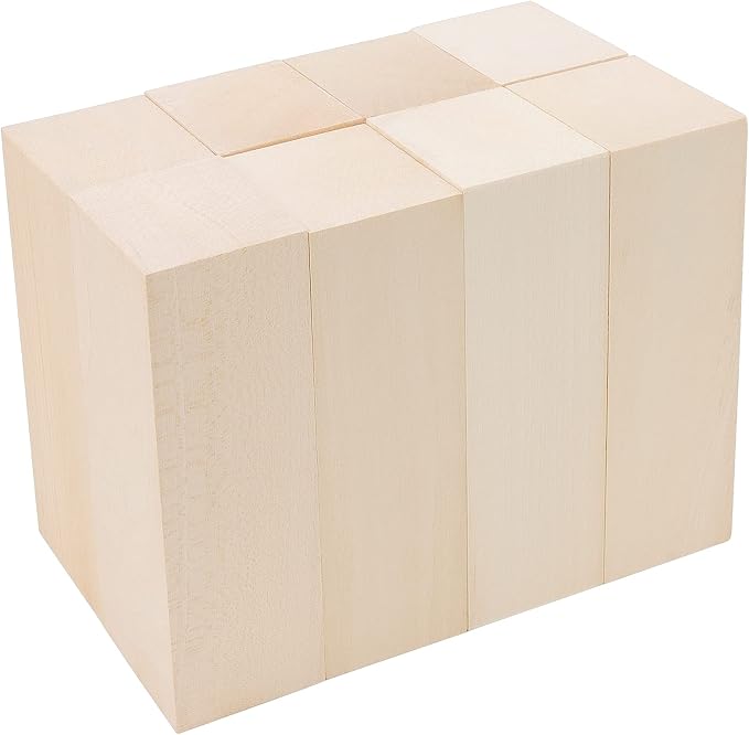 JOIKIT 15 Pack 6 x 2 x 2 Inches Basswood Carving Blocks, Kiln Dried Whittling