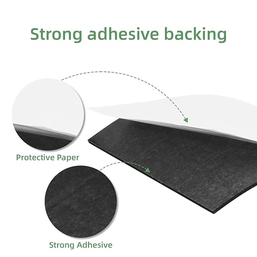8Pcs Black EVA Foam Pad 6in x 6in x 1/8in High Density Closed Cell Foam Sheet