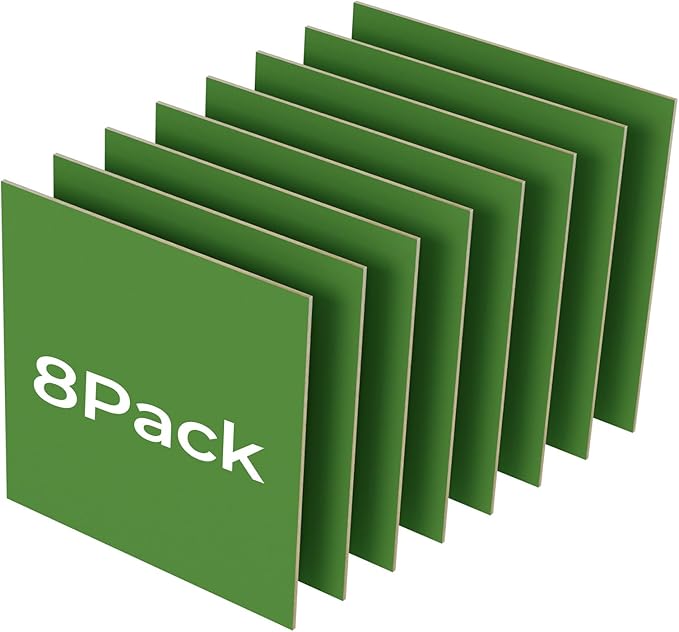 8 Pack Forest Green Basswood for Laser Cutting, for Laser Engraving, DIY Craft