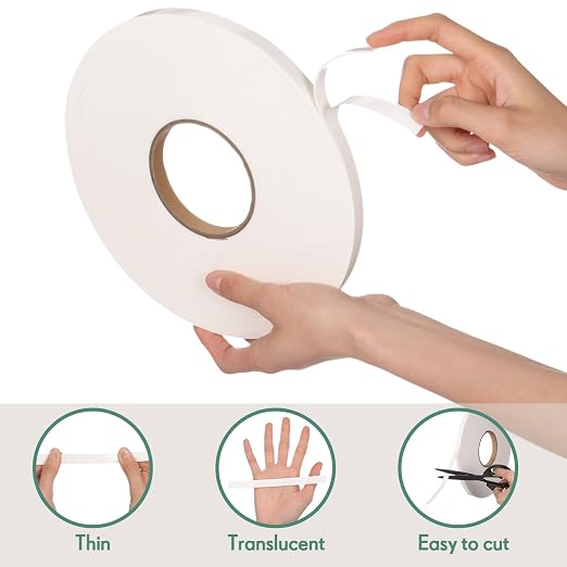 Tatuo 2 Rolls Double Sided Foam Tape PE Foam Tape Sponge Soft Mounting Adhesive